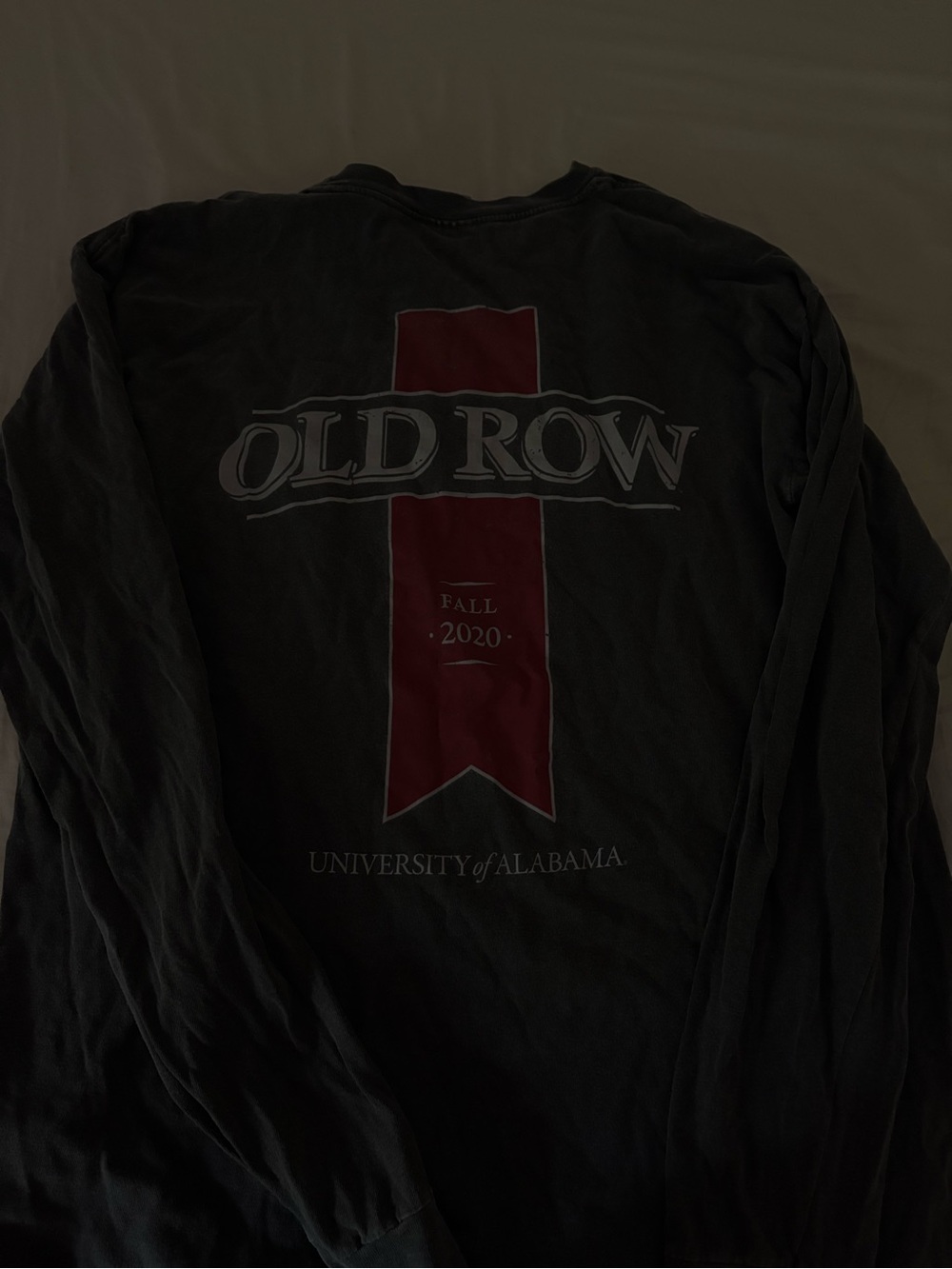 University of Alabama Men's Old Row Long Sleeve Shirt - Black with Crimson